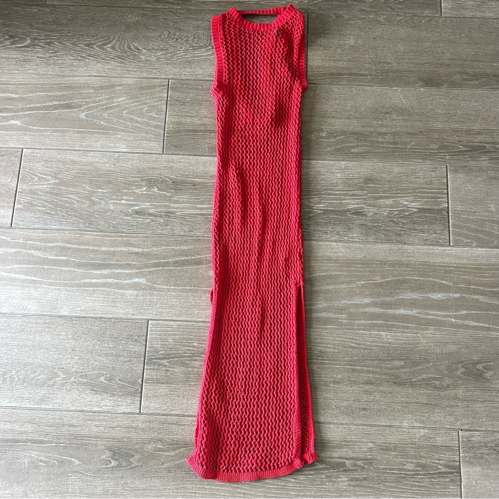 Beach Riot red Sleeveless Knit  Maxi Dress/ swim cover up